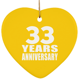 33rd Anniversary 33 Years - Heart Ornament