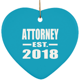 Attorney Established EST. 2018 - Heart Ornament