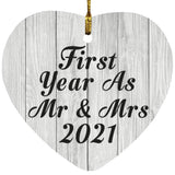First Year As Mr & Mrs 2021 - Heart Ornament F