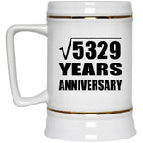 73rd Anniversary Square Root of 5329 Years Anniversary - Beer Stein