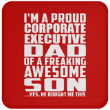 Proud Corporate Executive Dad Of Awesome Son - Drink Coaster