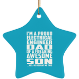 Proud Electrical Engineer Dad Of Awesome Son - Star Ornament