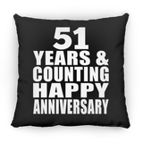 Happy 51st Anniversary 51 Years & Counting - Throw Pillow Black