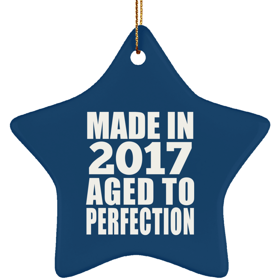 7th Birthday Made In 2017 Aged to Perfection - Star Ornament