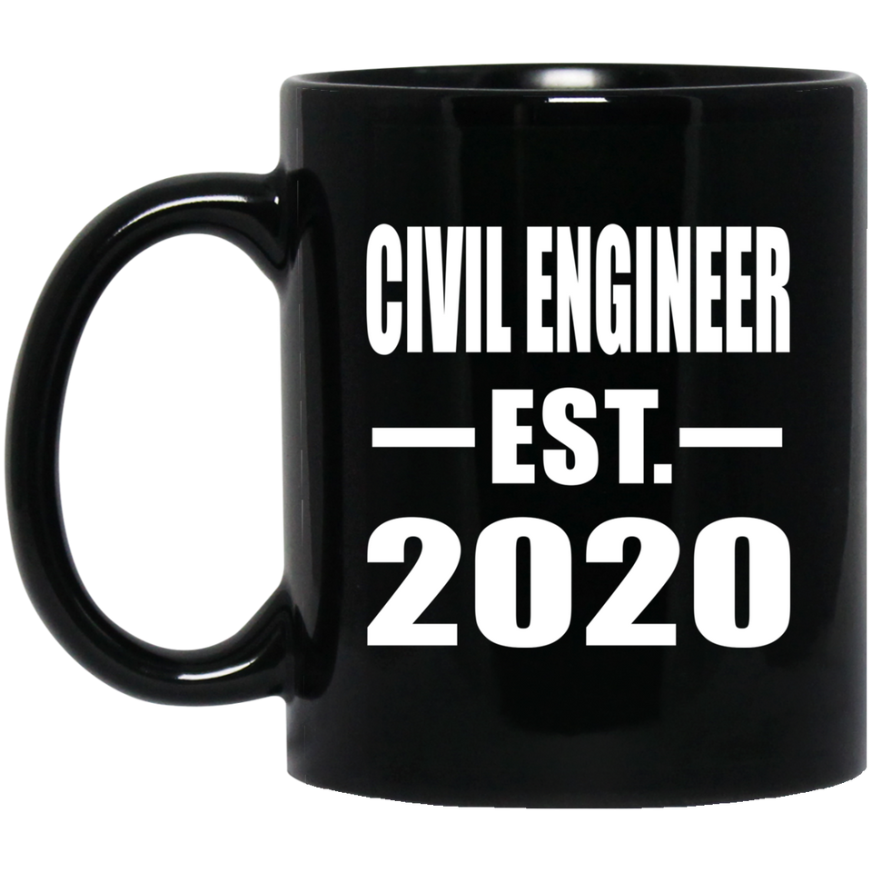 Civil Engineer Established EST. 2020 - 11oz Coffee Mug Black