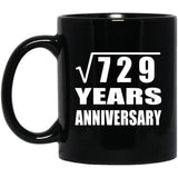 27th Anniversary Square Root of 729 Years Anniversary - 11oz Coffee Mug Black