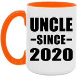 Uncle Since 2020 - 15oz Accent Mug Orange