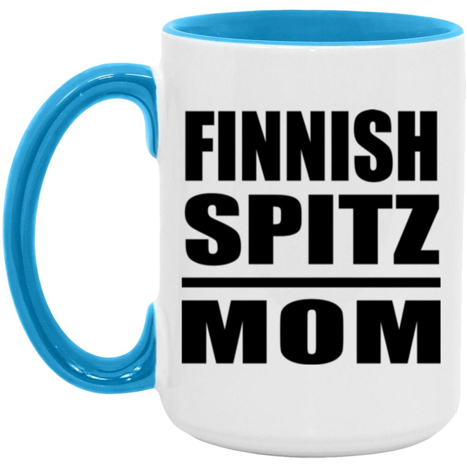 Finnish Spitz Mom - 15oz Accent Mug Blue