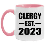 Clergy Established EST. 2023 - 11oz Accent Mug Pink