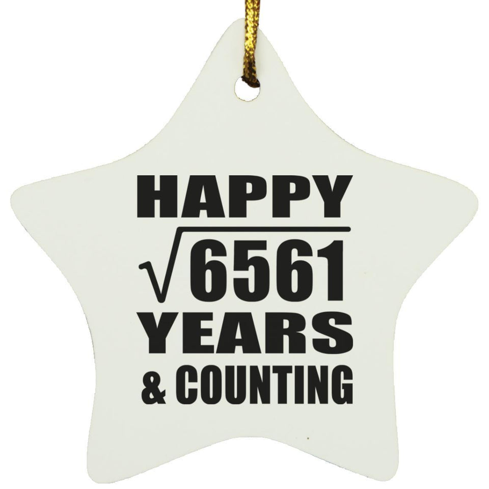 Happy 81st Anniversary Square Root of 6561 Years & Counting - Star Ornament