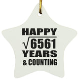 Happy 81st Anniversary Square Root of 6561 Years & Counting - Star Ornament