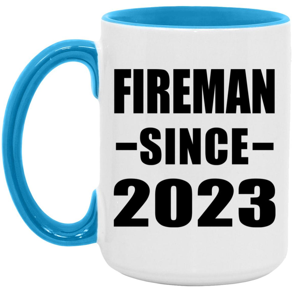 Fireman Since 2023 - 15oz Accent Mug Blue