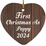 First Christmas As Poppy 2024 - Heart Ornament D