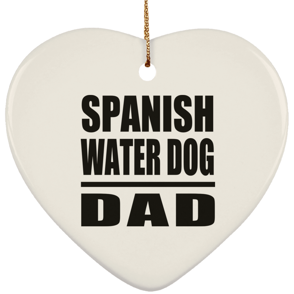 Spanish Water Dog Dad - Heart Ornament