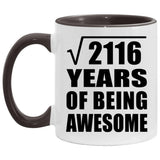 46th Birthday Square Root of 2116 Years of Being Awesome - 11oz Accent Mug Black