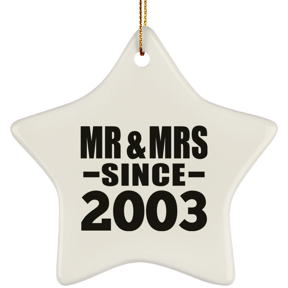 21st Anniversary Mr & Mrs Since 2003 - Star Ornament
