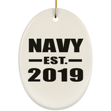 Navy Established EST. 2019 - Oval Ornament