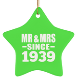 85th Anniversary Mr & Mrs Since 1939 - Star Ornament