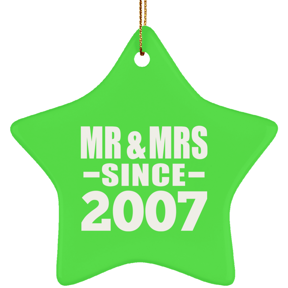 17th Anniversary Mr & Mrs Since 2007 - Star Ornament