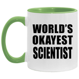 World's Okayest Scientist - 11oz Accent Mug Green