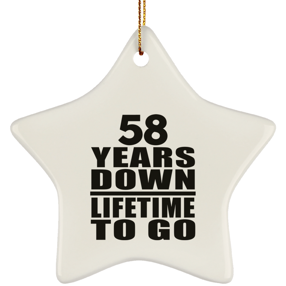 58th Anniversary 58 Years Down Lifetime To Go - Star Ornament