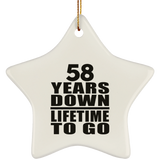 58th Anniversary 58 Years Down Lifetime To Go - Star Ornament