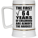8th Birthday Square Root of 64 Years of Childhood - Beer Stein