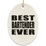 Best Bartender Ever - Oval Ornament