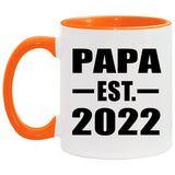 Papa Established EST. 2022 - 11oz Accent Mug Orange