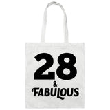 28th Birthday 28 & Fabulous - Tote Bag White