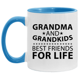 Grandma and Grandkids, Best Friends For Life - 11oz Accent Mug Blue