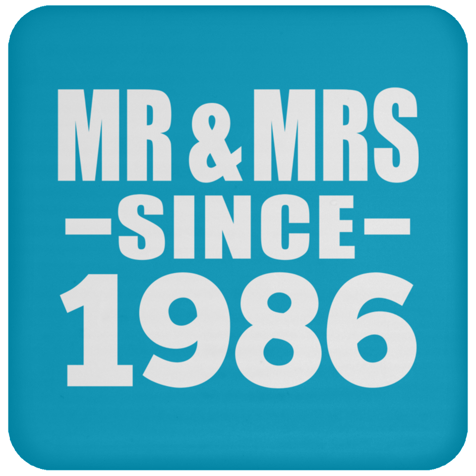 38th Anniversary Mr & Mrs Since 1986 - Drink Coaster