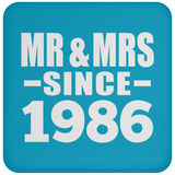 38th Anniversary Mr & Mrs Since 1986 - Drink Coaster