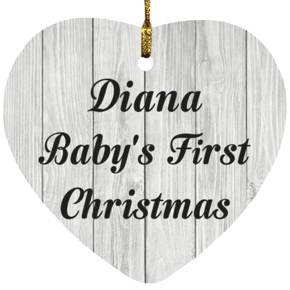 Diana Baby's First Christmas - Heart Ornament F
