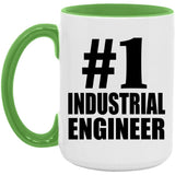 Number One #1 Industrial Engineer - 15oz Accent Mug Green