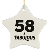 58th Birthday 58 & Fabulous - Star Ornament