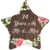 74th Anniversary 74 Years As Mr & Mrs - Star Ornament A