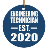 Engineering Technician Established EST. 2020 - Circle Ornament