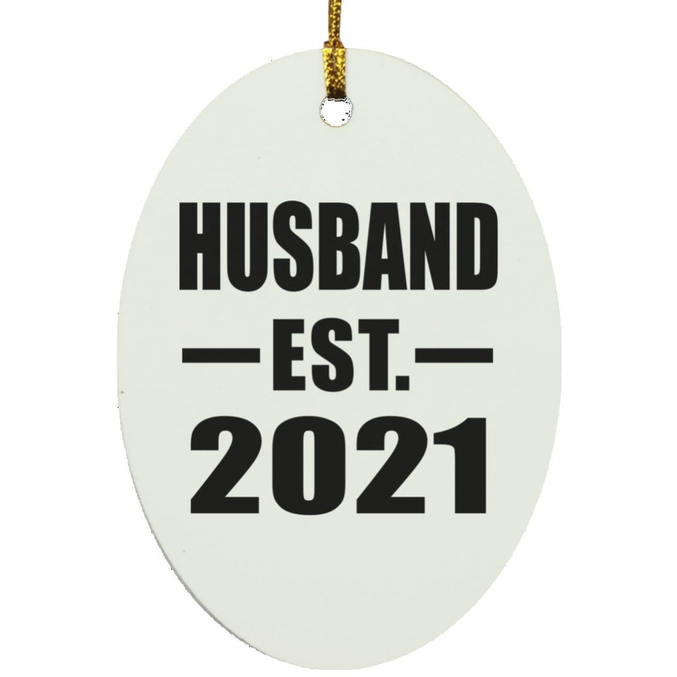Husband Established EST. 2021 - Oval Ornament