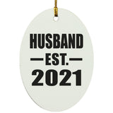 Husband Established EST. 2021 - Oval Ornament