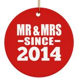 10th Anniversary Mr & Mrs Since 2014 - Circle Ornament