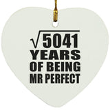 71st Anniversary Square Root of 5041 Years of Mr Perfect - Heart Ornament