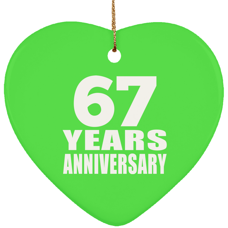 67th Anniversary 67 Years - Heart Ornament