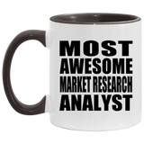 Most Awesome Market Research Analyst - 11oz Accent Mug Black