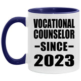 Vocational Counselor Since 2023 - 11oz Accent Mug Purple