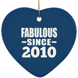 14th Birthday Fabulous Since 2010 - Heart Ornament