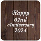 Happy 62nd Anniversary 2024 - Drink Coaster D