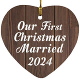 Our First Christmas Married 2024 - Heart Ornament D