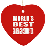 World's Best Garbage Collector - Heart Ornament