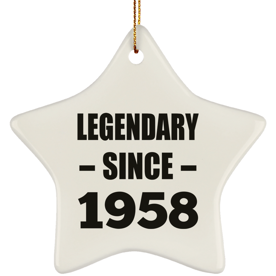 66th Birthday Legendary Since 1958 - Star Ornament